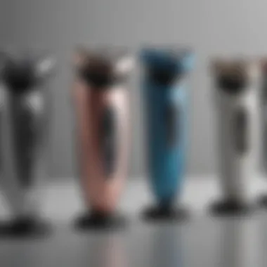 Variety of Electric Shaver Types Different types of electric shavers displayed side by side