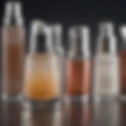 Close-up of various moisturizer tubes with different textures