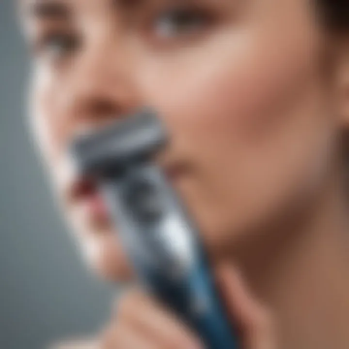 Close-up of a shaver designed for sensitive skin