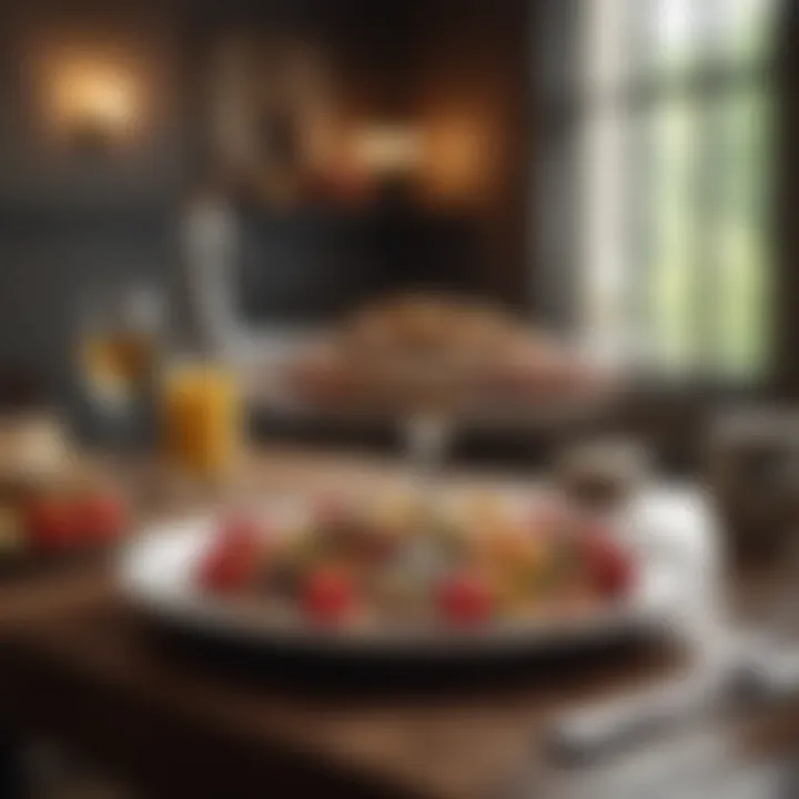 A serene setting with a balanced meal on a table