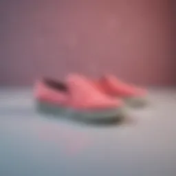 Elegant slip-on ballet sneakers showcased on a vibrant background