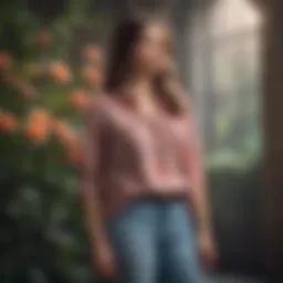 Casual spring outfit featuring floral patterns and comfortable fabric.