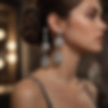 Boutique Elegance: A Showcase of Earrings Elegant display of earrings in a boutique setting