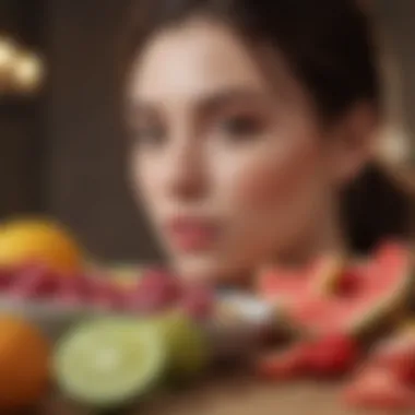 Nutritional Influences on Menstrual Duration A vibrant spread of nutritious foods impacting menstrual cycles