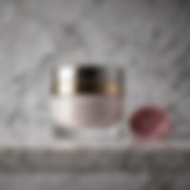 Elegant skincare products displayed on a marble surface