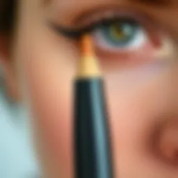 Close-up of a smudge-proof eyeliner pencil