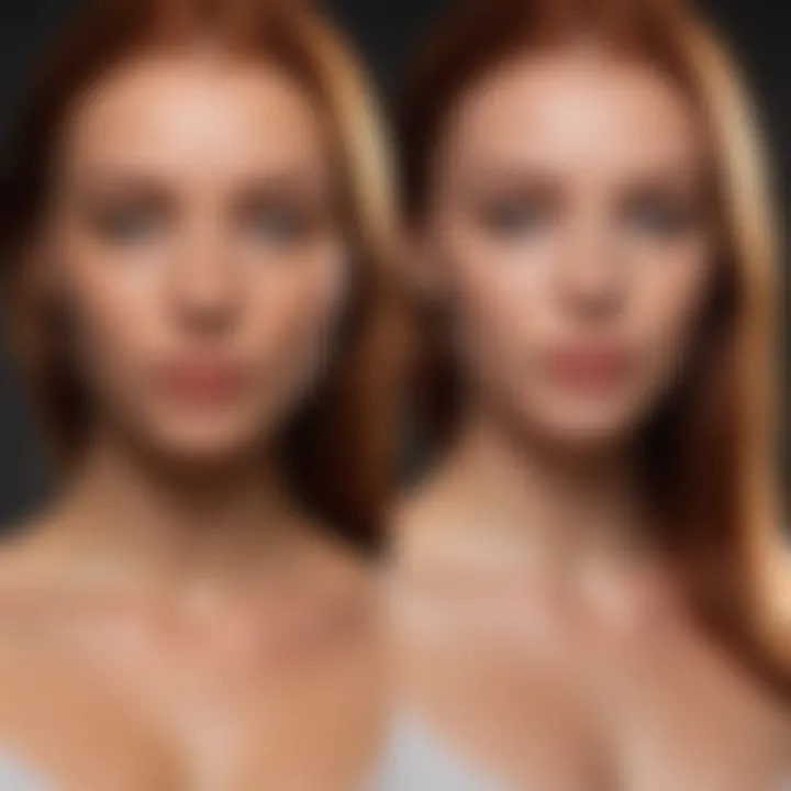 Before and after tan transformation showcasing even skin tone