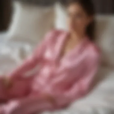 Luxurious silk pajamas laid out elegantly on a bed