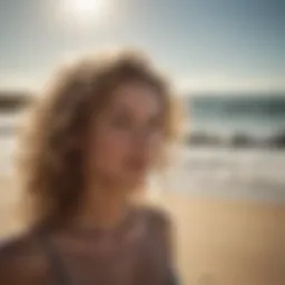 A close-up view of beach curls glistening in sunlight