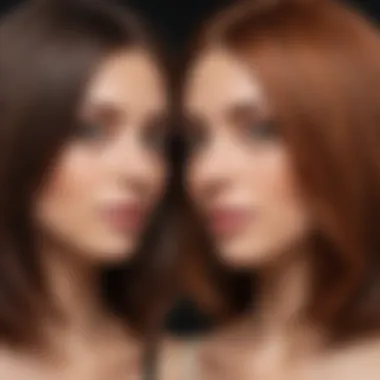 Before and after hair coloring