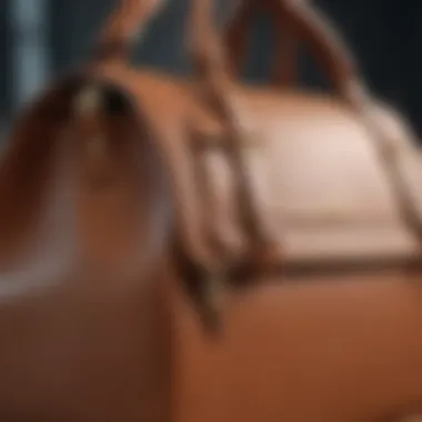 Close-up of a pristine designer bag material