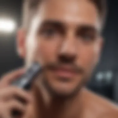 Enjoying a Smooth Shave A person enjoying a smooth shave with an electric razor