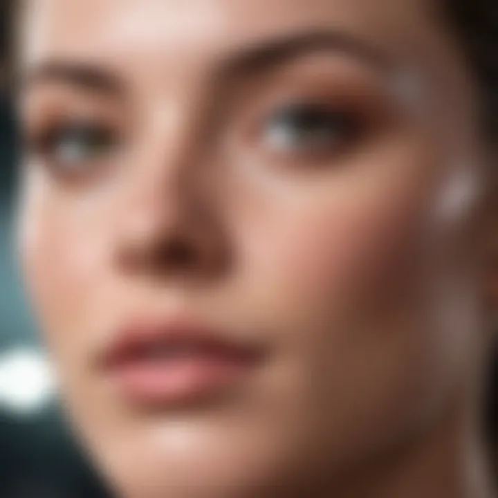 A close-up view of radiant skin post-peel treatment