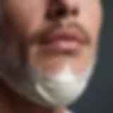 Close-up view of facial hair removal cream on a smooth surface