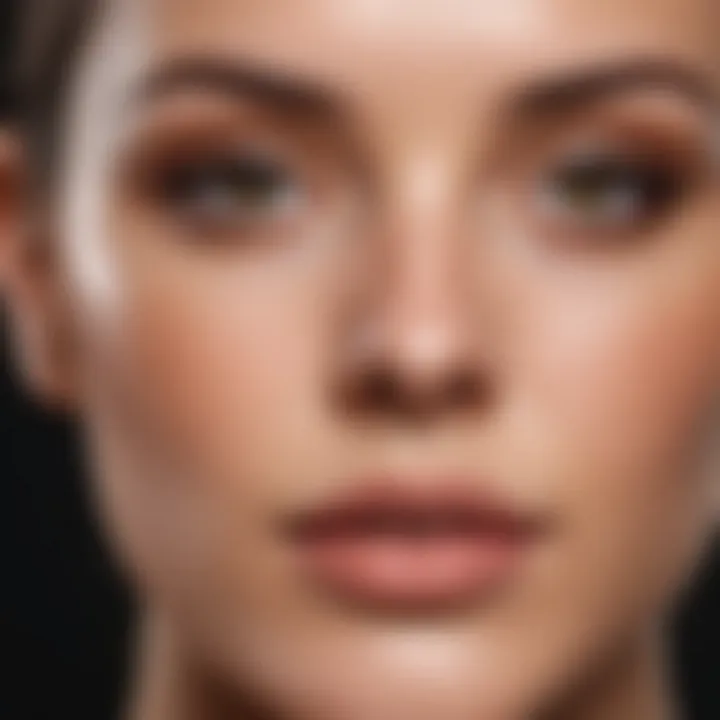 Demonstration of foundation application techniques for oily skin.