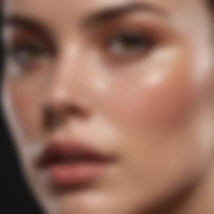 Close-up of skin showing the effects of using the correct foundation.