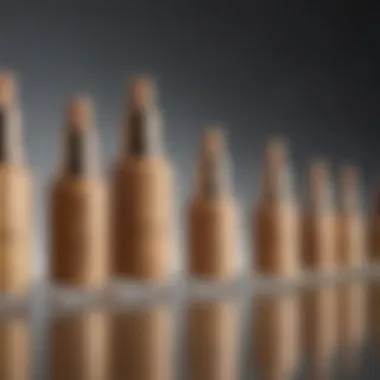 A variety of foundation bottles suitable for yellow undertones