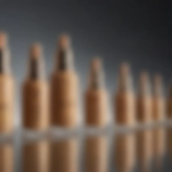 A variety of foundation bottles suitable for yellow undertones