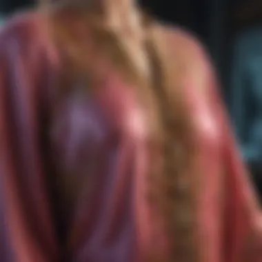 Luxurious fabric of a kaftan dress
