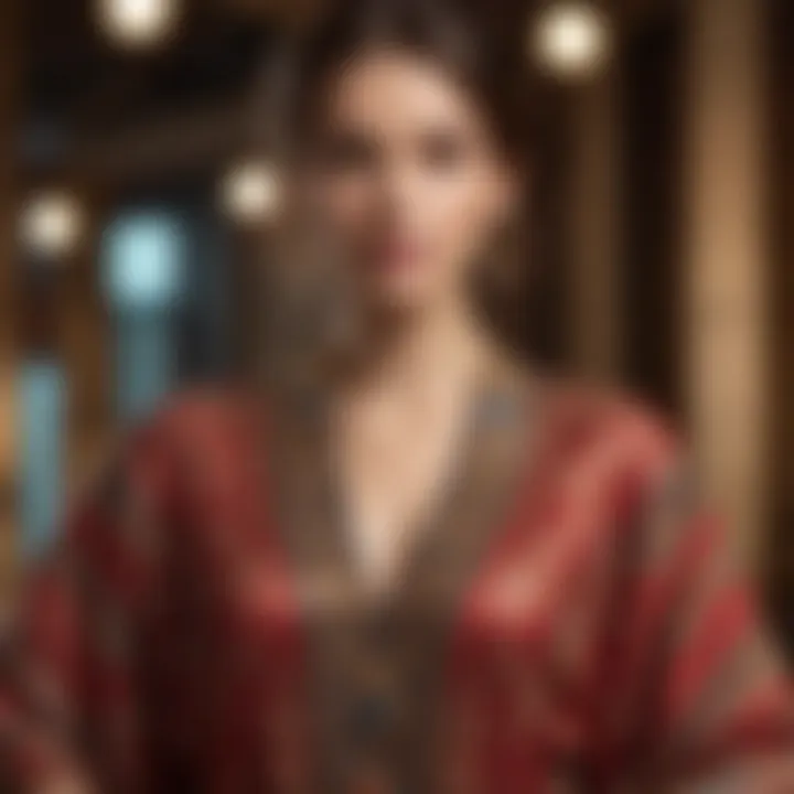 Stylishly accessorized kaftan dress