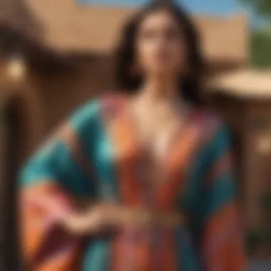 Vibrant kaftan dress showcasing summer style