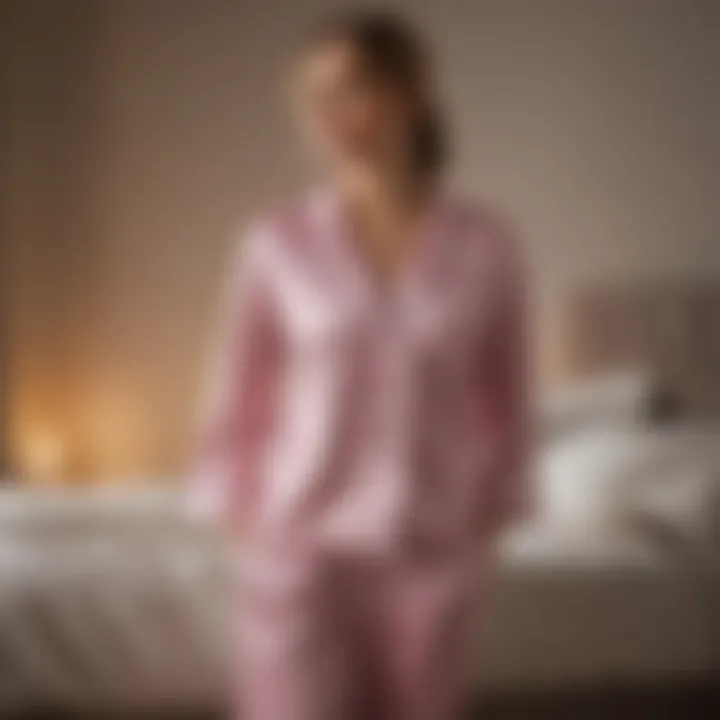 Cozy pajama set showcasing soft fabric and elegant design