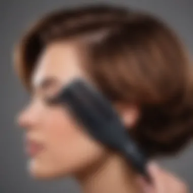Hot Comb in Use Demonstration of hot comb usage on textured hair.