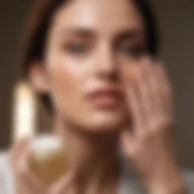 Applying Oil-Free Moisturiser for Radiant Skin A woman applying oil-free moisturiser in a serene setting