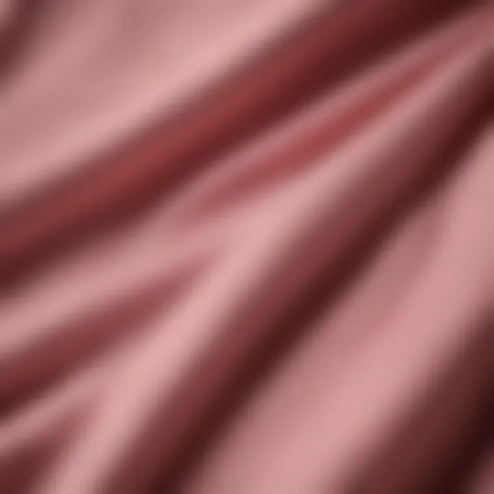 Close-up of pink linen fabric showcasing its texture and breathability