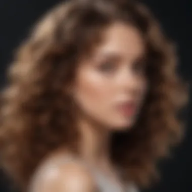 Close-up of curls styled with a curling waver