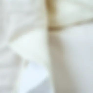 Close-up of fabric texture of white linen pants suit