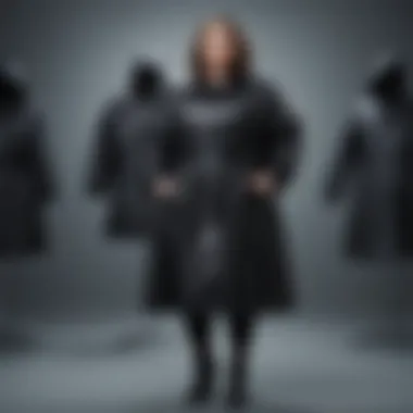 Variety of Styles: Plus Size Black Raincoats Different styles of plus size black raincoats displayed