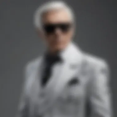 An artistic representation of Lagerfeld's design sketches