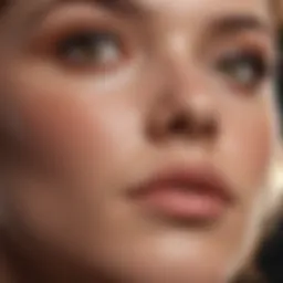 Close-up of radiant skin texture