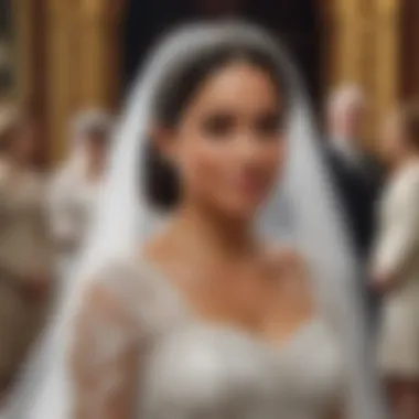 Meghan Markle wearing the wedding dress during the royal ceremony