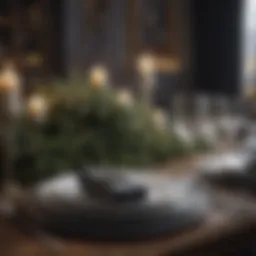 Elegant table setting with winter decor