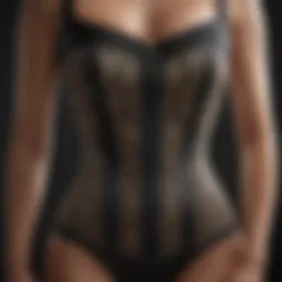 An elegant waist trainer showcasing intricate design elements