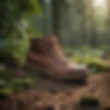 Sustainable footwear displayed in a natural setting highlighting eco-friendly materials.