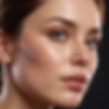 Close-up of a high-tech skincare device in action on a woman's face.