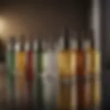 A collection of luxurious facial oils in elegant bottles
