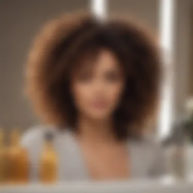 Diverse Keratin Spray Options for Curly Hair An array of keratin spray products on a stylish vanity, highlighting different brands and formulations.
