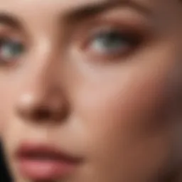 Close-up of skin texture demonstrating pore size