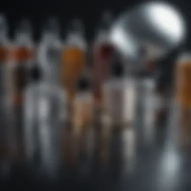 Key Ingredients in Toners Various toner ingredients in a laboratory setting