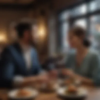 Gourmet Dining Experience A couple savoring a gourmet meal at a cozy restaurant