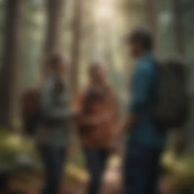 A couple engaging in an outdoor adventure like hiking