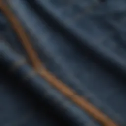 A close-up of high-quality denim fabric showcasing its texture and durability.