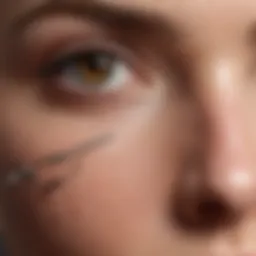 A close-up of a natural eyebrow serum with botanical ingredients