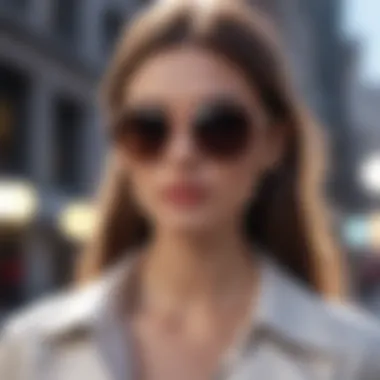 Fashion Meets Function Trendy sunglasses on a fashionable outfit