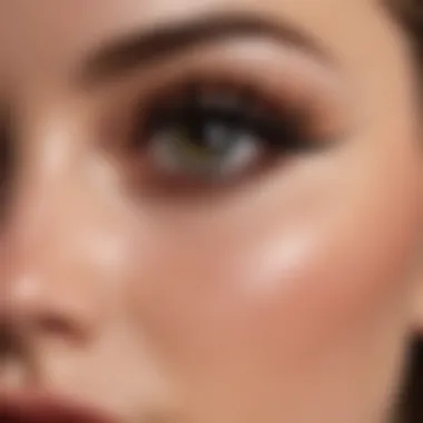 Perfectly Applied Eyeliner with False Lashes Close-up of flawless eyeliner application complementing lush false lashes