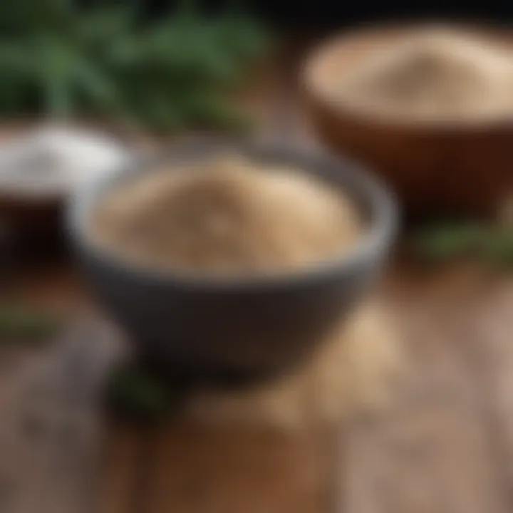 Natural scrub ingredients on a wooden surface